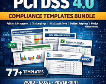 PCI DSS 4.0-sjablonenpakket | Controlekaarten, beleid, logboeken (directe download)