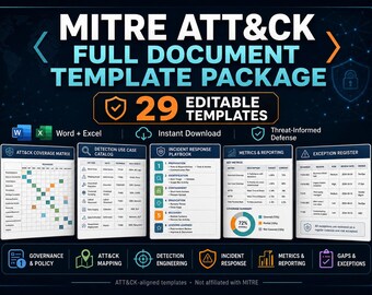 MITRE ATT&CK Document Set, Threat-Informed Defense Templates (Digital Download)