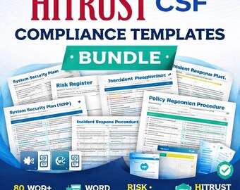 HITRUST CSF-nalevingssjablonenbundel | Beleid, procedures, risicopakketten (Word/Excel)