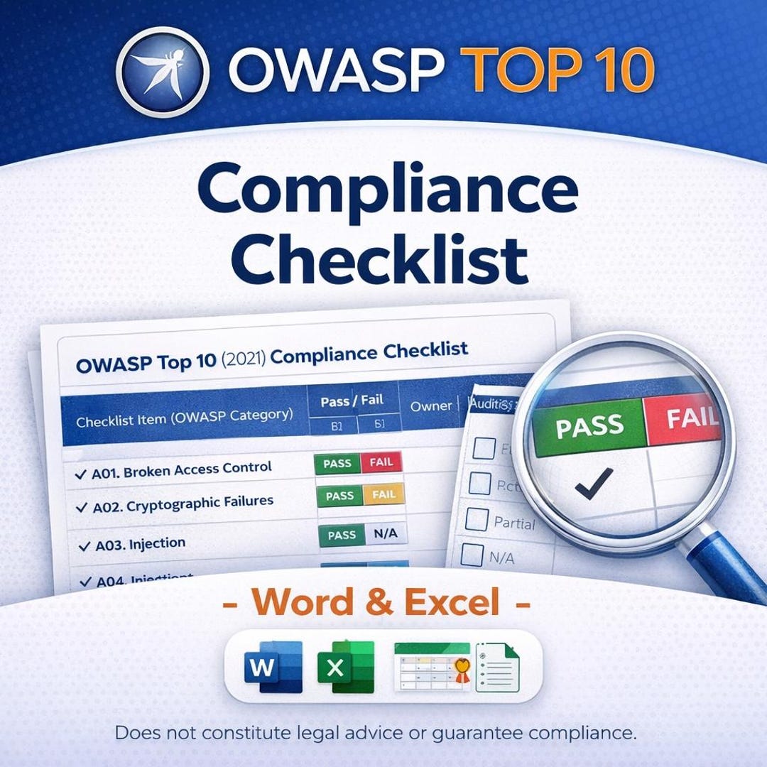 Owasp Checklist Example OWASP Top 10 (2021) Compliance Checklist | Word + Excel Tracker ...