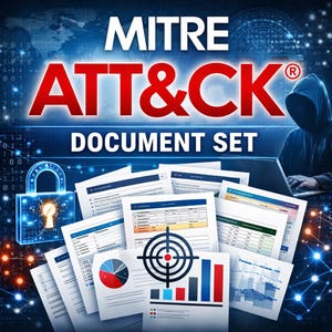 Paquete de plantillas MITRE ATT&CK, conjunto de documentos de defensa basada en información sobre amenazas, ingeniería de detección, matriz de cobertura, manuales de respuesta a incidentes.