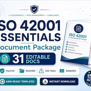 ISO/IEC 42001:2023 AIMS Essentials Template Package (Digital Download)
