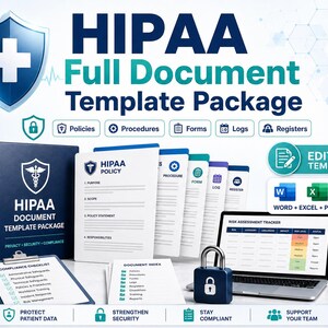 HIPAA Full Template Bundle: Privacy, Security and Breach Compliance Documents