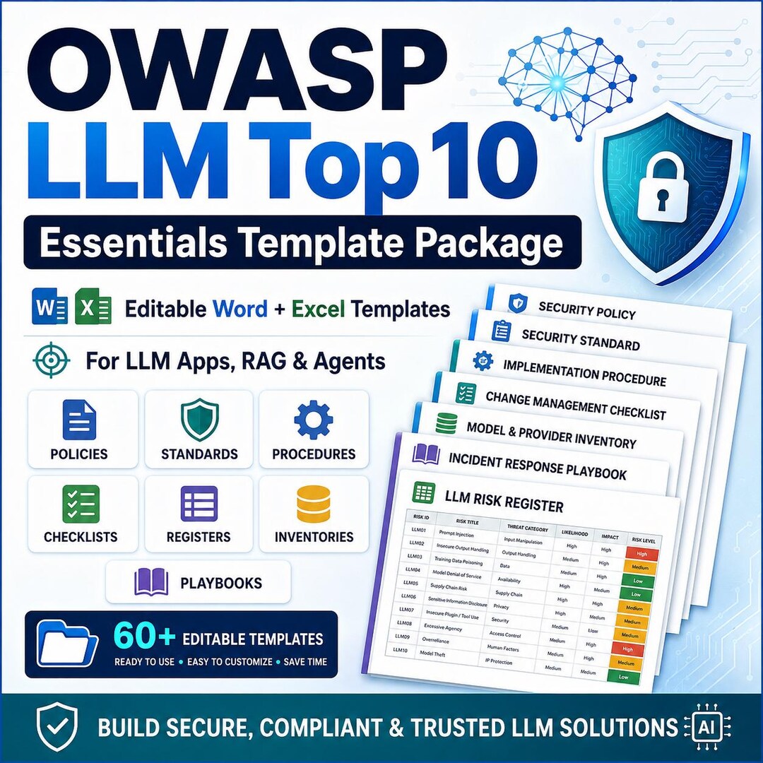 Llm Essentials OWASP LLM Top 10 Essentials Templates | Security Compliance Kit (word ...
