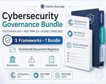 Cybersecurity Governance Bundle, 315+ Templates, CIS Controls v8.1, NIST Risk Management Framework, ISO 27001