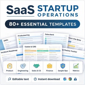 SaaS Startup Operations Templates Bundle | OKRs, PRDs, Roadmaps, Runbooks (Digital Download)