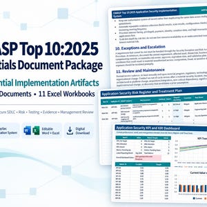 OWASP Top 10:2025 Essentials AppSec Templates | Secure SDLC, Risk & Testing | Word + Excel