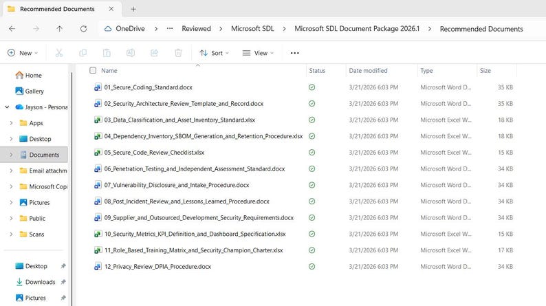 Microsoft Security Development Lifecycle SDL-sjablonen | Bundel met beleid voor veilige softwareontwikkeling en checklist | Digitale download afbeelding 7