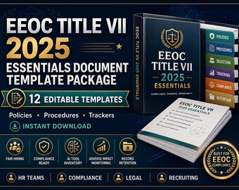 EEOC Title VII 2025 Essentials Document Package, HR Compliance Policies (Digital Download)