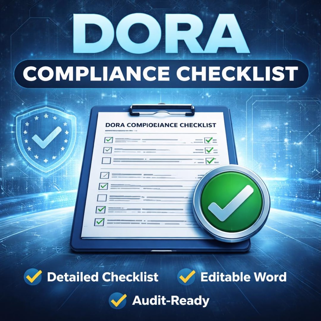 DORA Compliance Checklist Bundle, Editable Word Checklist, Excel ...