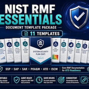 NIST RMF Essentials mallpaket, ATO, ssp, sap, sar, poa&m (digital nedladdning)