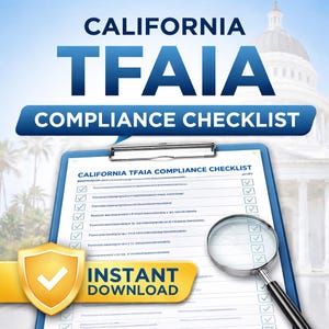 Lista de verificação de conformidade com a TFAIA da Califórnia, rastreador de auditoria de governança de IA (download digital)