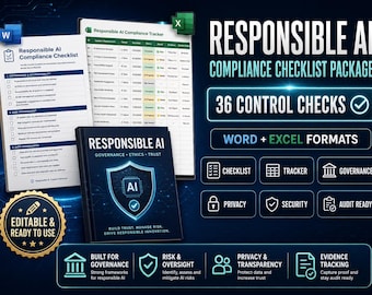 Responsible AI Compliance Checklist | AI Governance Audit Tool (Digital Download)