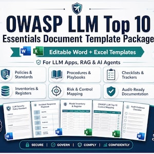 OWASP LLM Top 10 Essentials Templates | Security Compliance Kit (Word, Excel)
