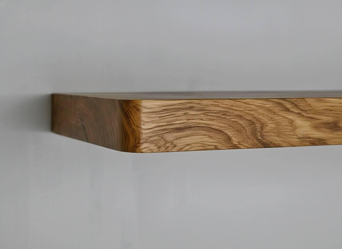 Entryway Solid Oak Floating Shelf – Rounded Edge Hallway Wall Ledge ...