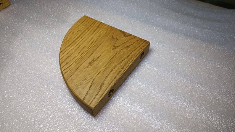 Luxury Oak Corner Floating Shelf – Rounded Bedroom Wall Ledge, Solid ...