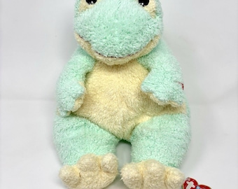Ty Frogbaby Plysch Mintgrön Groda Skallra Mjukisdjur Baby Gosedjur VTG 1999