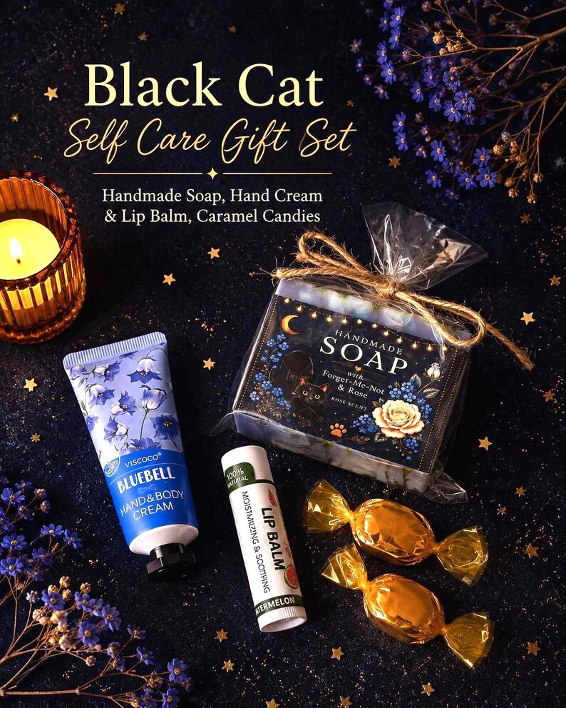 Black Cat Gift Box | Self Care Bundle for Cat Lovers | Celestial Cat Mom Gift | Ready to Gift with Free Shipping Bild 10