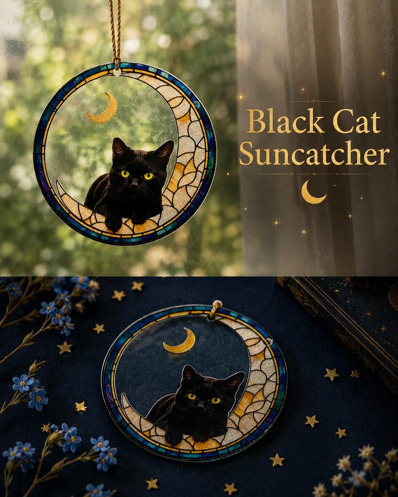 Black Cat Gift Box | Self Care Bundle for Cat Lovers | Celestial Cat Mom Gift | Ready to Gift with Free Shipping Bild 7