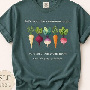 Camiseta para logopeda, regalo para logopeda, camiseta "Apoyemos la comunicación", camiseta bonita para logopeda, camiseta para terapeuta pediátrico, camiseta Comfort Colors