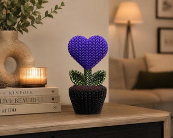 Modern Heart Plant Decor | Hidden NFC Love Message | 3D Printed Faux Plant | Personalized Gift | Shelf & Living Room Decor