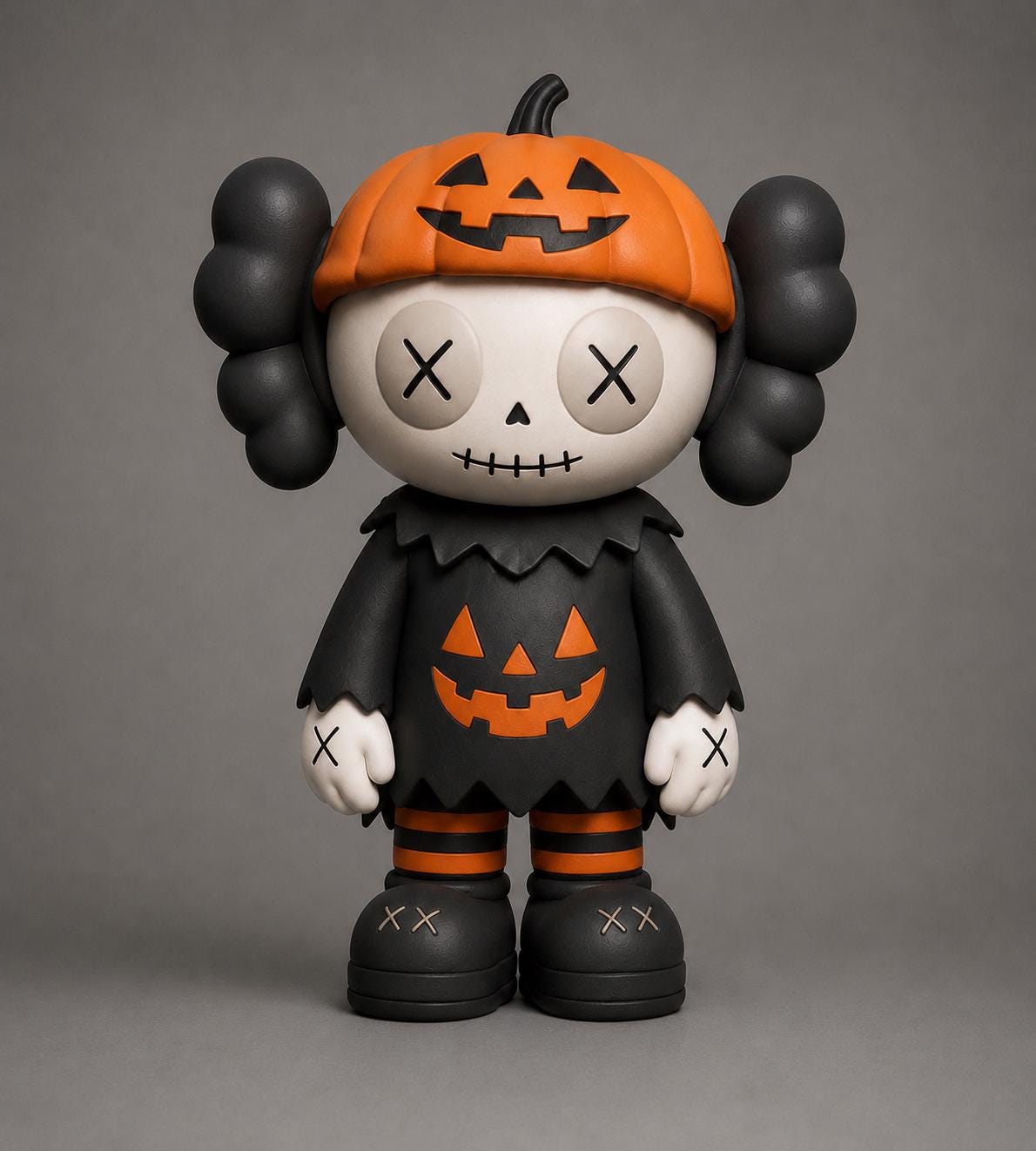 🎃 Pumpkin Hollow™ | 3D Printed Halloween Designer Collectible

Bring the spirit of Halloween home with Pumpkin Hollow™, a unique designer collectible that blends spooky charm with modern art toy aesthetics. Featuring a stitched skull face, signature X-eyes, a carved jack-o’-lantern cap, and a clean matte finish, this handcrafted figure is designed to stand out on any shelf, desk, or collector’s display.

Whether you’re decorating for spooky season or collecting unique designer figures, Pumpkin Hollow™ is a conversation piece that looks amazing all year long.

✨ Features

* 🎃 Original Halloween-inspired designer collectible
* 🖨️ Professionally 3D printed using premium-quality PLA
* 📏 Approximately 8 inches (20.3 cm) tall
* 🖐️ Carefully crafted with attention to detail
* 🧡 Perfect for Halloween lovers, designer toy collectors, and unique home décor
* 🎁 Makes a memorable gift for birthdays, Halloween, housewarmings, and collectors

Material

Each figure is produced using high-quality PLA filament, resulting in a durable, lightweight collectible with a smooth matte appearance. PLA is ideal for indoor display and can withstand typical room temperatures, but should be kept out of prolonged direct sunlight and away from high heat (above approximately 140°F / 60°C) to prevent warping.

Please Note

* Every figure is made to order.
* Due to the 3D printing process, minor layer lines and slight variations are normal and make each piece unique.
* Colors may vary slightly depending on your screen settings.

🎃 Add Pumpkin Hollow™ to your collection and bring a little spooky charm to your home—no matter the season!