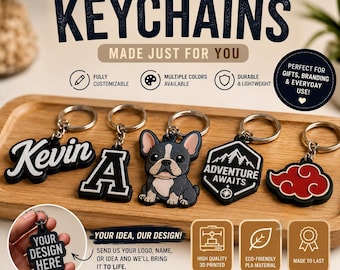 Custom 3D Printed Keychain | Personalized Name, Logo & Photo Keychain | Unique Gift