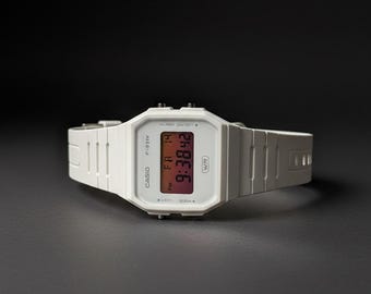 Custom White Casio F-91W – Sunset LCD Color Mod | Clean Digital Watch