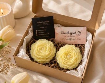 Floral Candle Gift Set, Rose Candle Box, Handmade Soy Wax Candles, Mother’s Day Gift, Romantic Gift for Her, Decorative Flower Candle Set