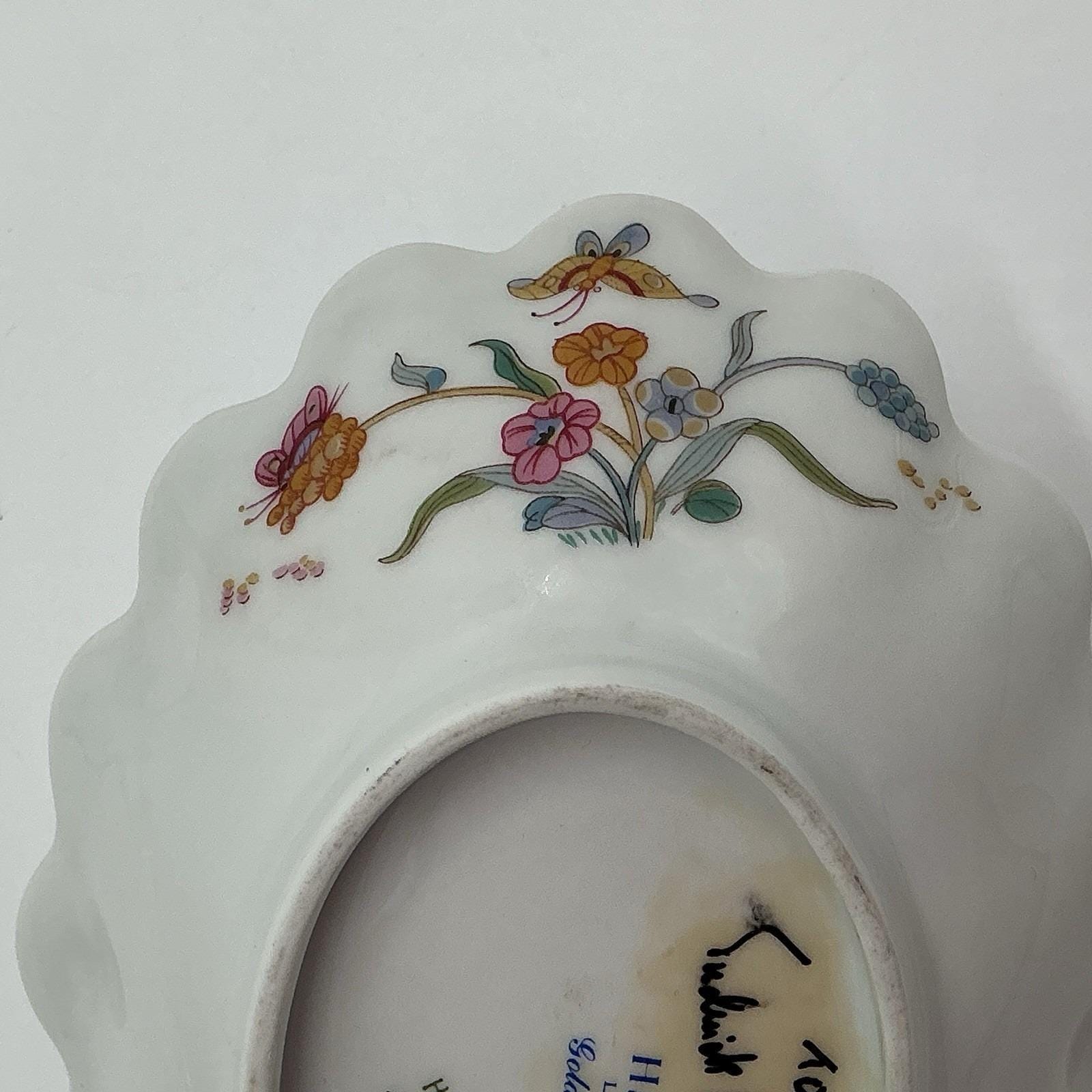 Haviland Limoges Golden Quail Candy Basket Dish Signed Fredrick