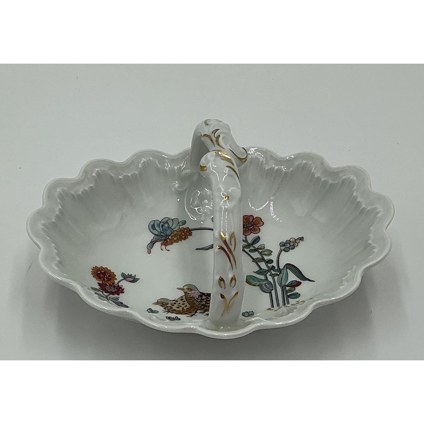 Haviland Limoges Golden Quail Candy Basket Dish Signed Fredrick