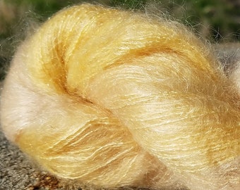 Kid Mohair, Seda, Hilo de encaje, 459 yardas, 50 g, 2 capas, Teñido a mano