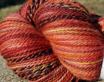 Non-Superwash Peruvian Highland Wool Yarn, 437 yards, Hand dyed, light fingering/lace weight, 100 grams, 2 ply