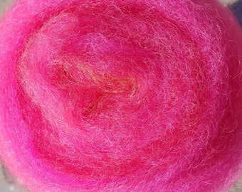 Border Leicester roving, hand dyed roving bump, 5 ounces Border Leicester fleece, spinning roving, wool