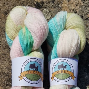 Hand Dyed Cashmere, Merino, Nylon fingering weight yarn, 435yds, 100g Sock yarn