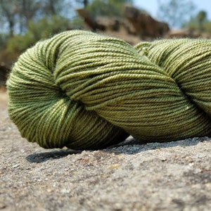 Hand Dyed yarn, Merino, Yak, Silk, 400 yrds, Fingering weight yarn, 3-ply, kettle dyed sock yarn image 1