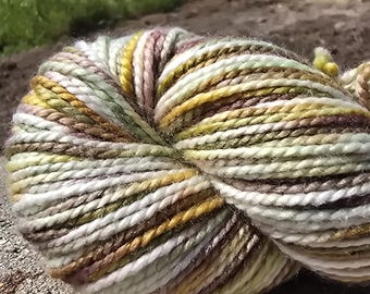 Hand dyed Merino and Silk yarn, worsted wt. 218 yards, 2 ply