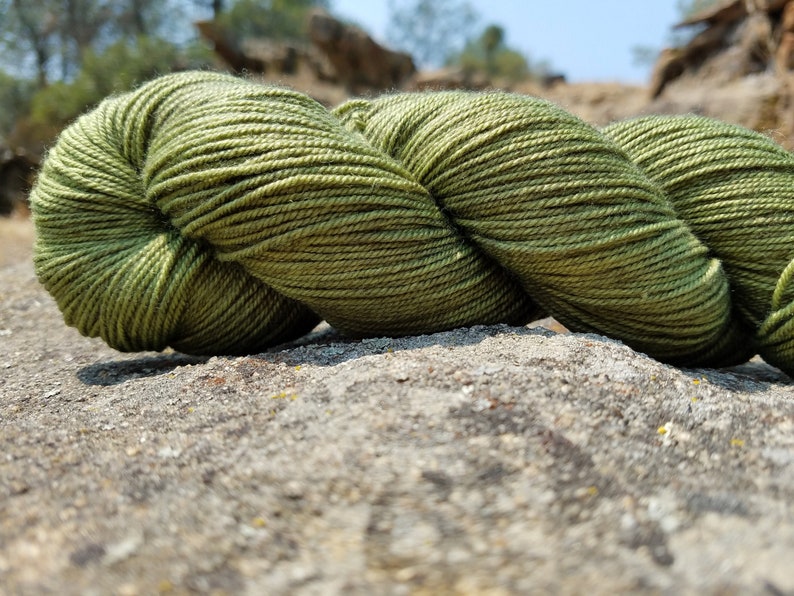 Hand Dyed yarn, Merino, Yak, Silk, 400 yrds, Fingering weight yarn, 3-ply, kettle dyed sock yarn image 1