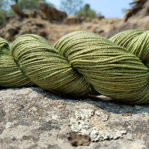 Hand Dyed yarn, Merino, Yak, Silk, 400 yrds, Fingering weight yarn, 3-ply, kettle dyed sock yarn image 2