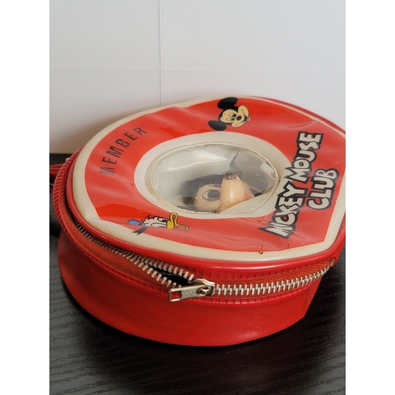 Vintage Mickey Mouse Club Member Case Round Coin Purse Novelty Bag image 3