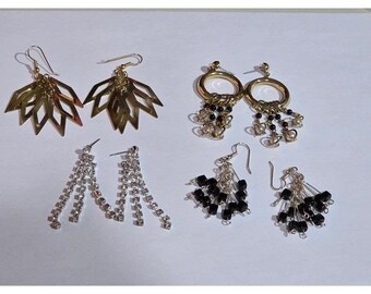 Lot of 4 Vintage Drop & Dangle Earrings