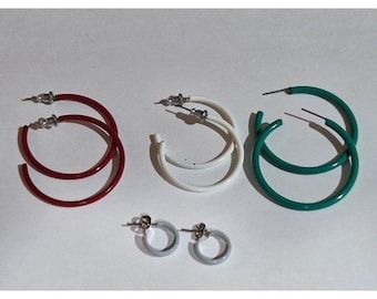 Lot of 4 Y2k 90s Vibes Hoop Earrings