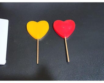 Vintage Pair Vanderbilt Candy Heart Lollipop Magnets