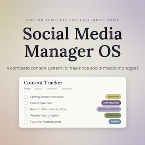 Social Media Manager Notion Template | Freelance SMM Operating System (Digital Download)