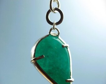 Natural Amazonite Pendant Necklace in Sterling Silver