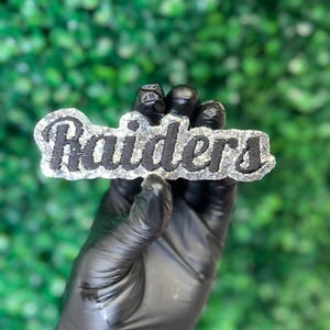 Raider-faninspirerad sportutrustning broderad lapp för jackor, huvtröjor, tröjor, glitterlapp stryk-på, sy-på