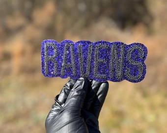 Patch de lantejoulas dos Ravens, patch bordado com glitter, patch para torcedor de futebol americano, patch termocolante ou para costurar, patch esportivo personalizado, aplique, faça você mesmo