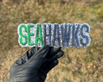 Patch de lantejoulas dos Seahawks, patch bordado com glitter, patch para fã de futebol americano, patch termocolante ou para costurar, patch esportivo personalizado