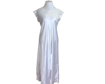 Eve Stillman Saks Fifth Ave Vintage satijnen kant romantische maxi-nachtjapon Dames M