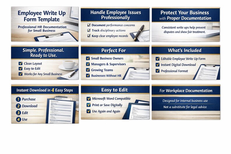 Employee Write up Form Template | HR Disciplinary Action Form ...